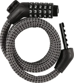 Kombinasjonslås med vaier til sykkel, 8 mm 1 m