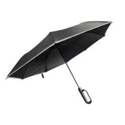 Kompakt paraply med karabinkrok, vindbestandig, 100 cm