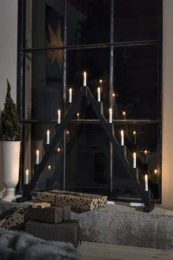 Konstsmide stor adventsstake i tre, sammenleggbar, 86 cm