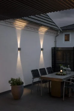 Konstsmide Chieri svart fasadebelysning IP54, LED, 2x6W