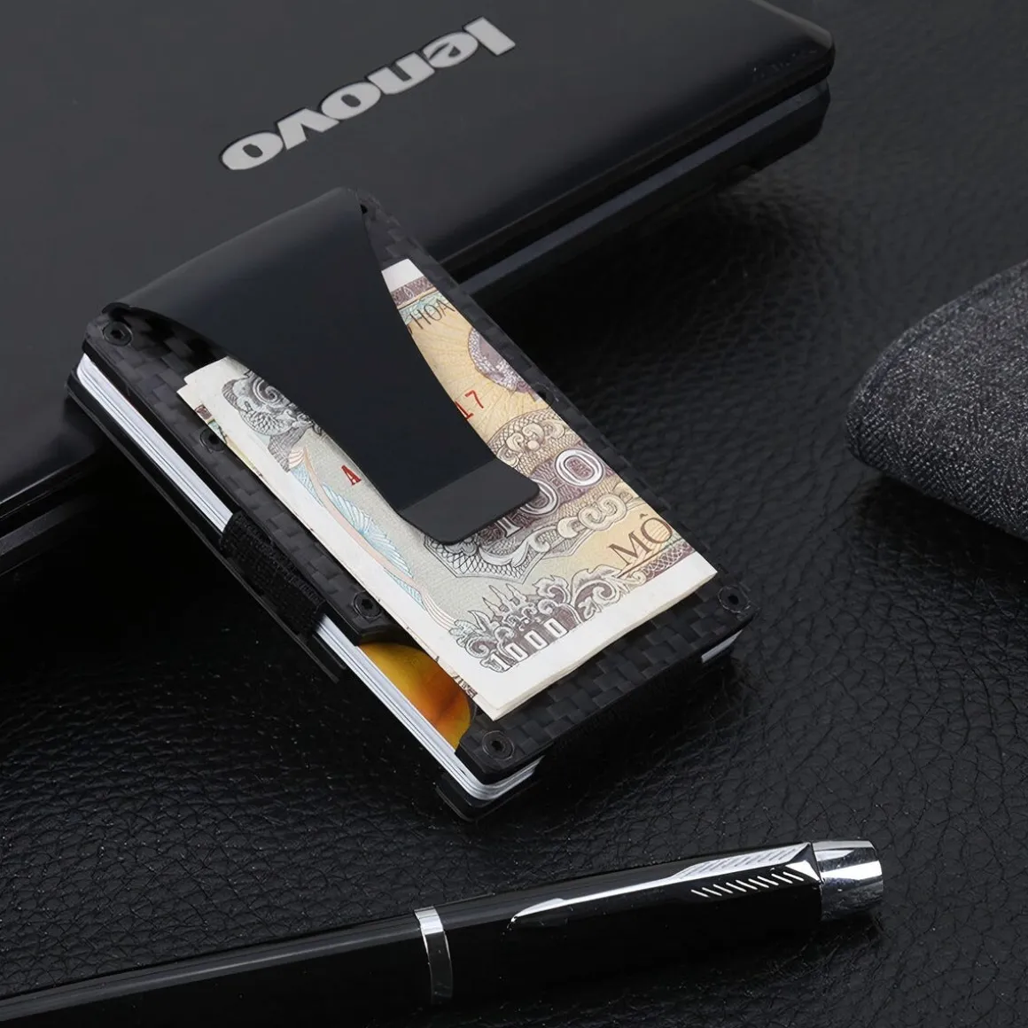 Kortholder RFID med belteklips, 10 kort