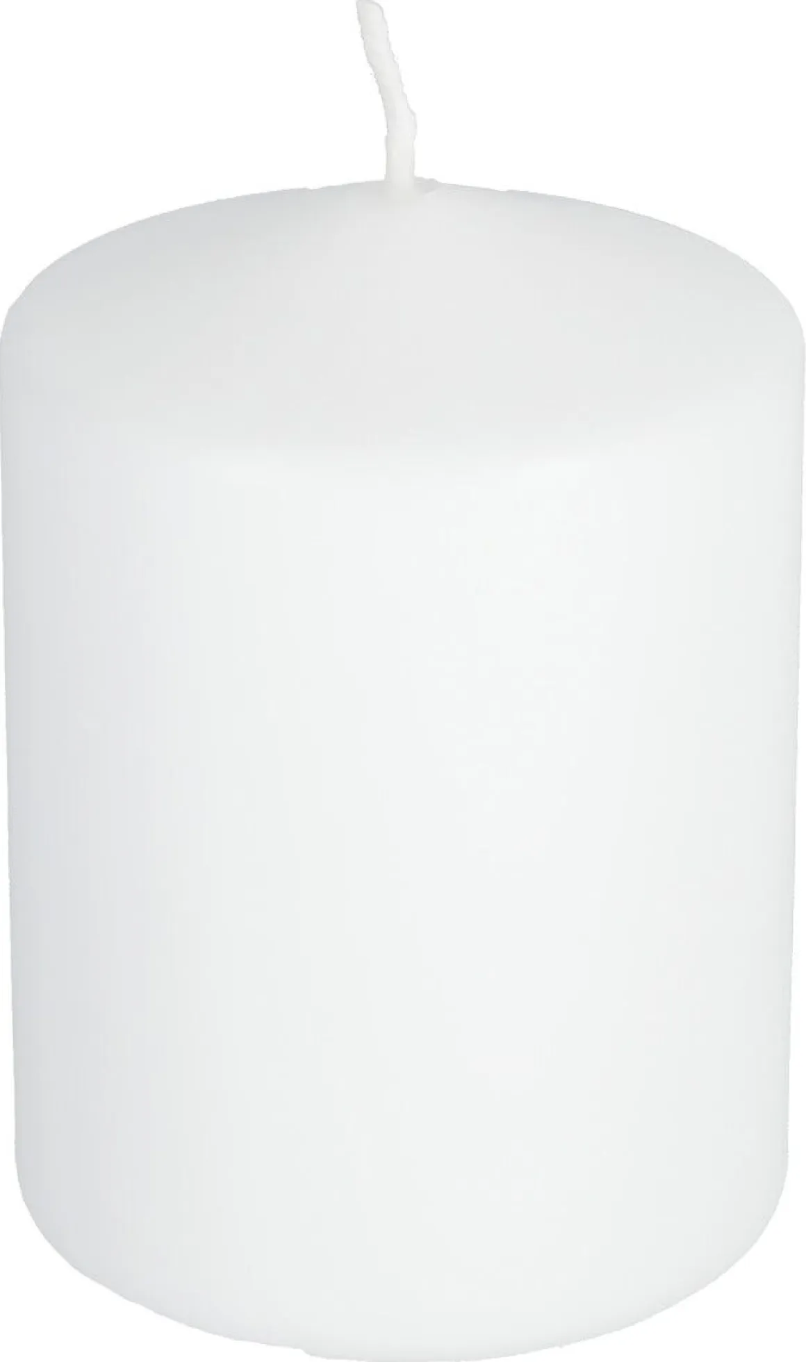 Kubbelys i stearin, 6,7 cm i diameter, hvitt