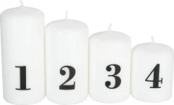 Kubbelys Advent, 4-pakning stearinlys med tall