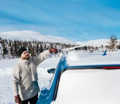 Kungs Tele-is snøkost til bil med isskrape, teleskop 77-105 cm