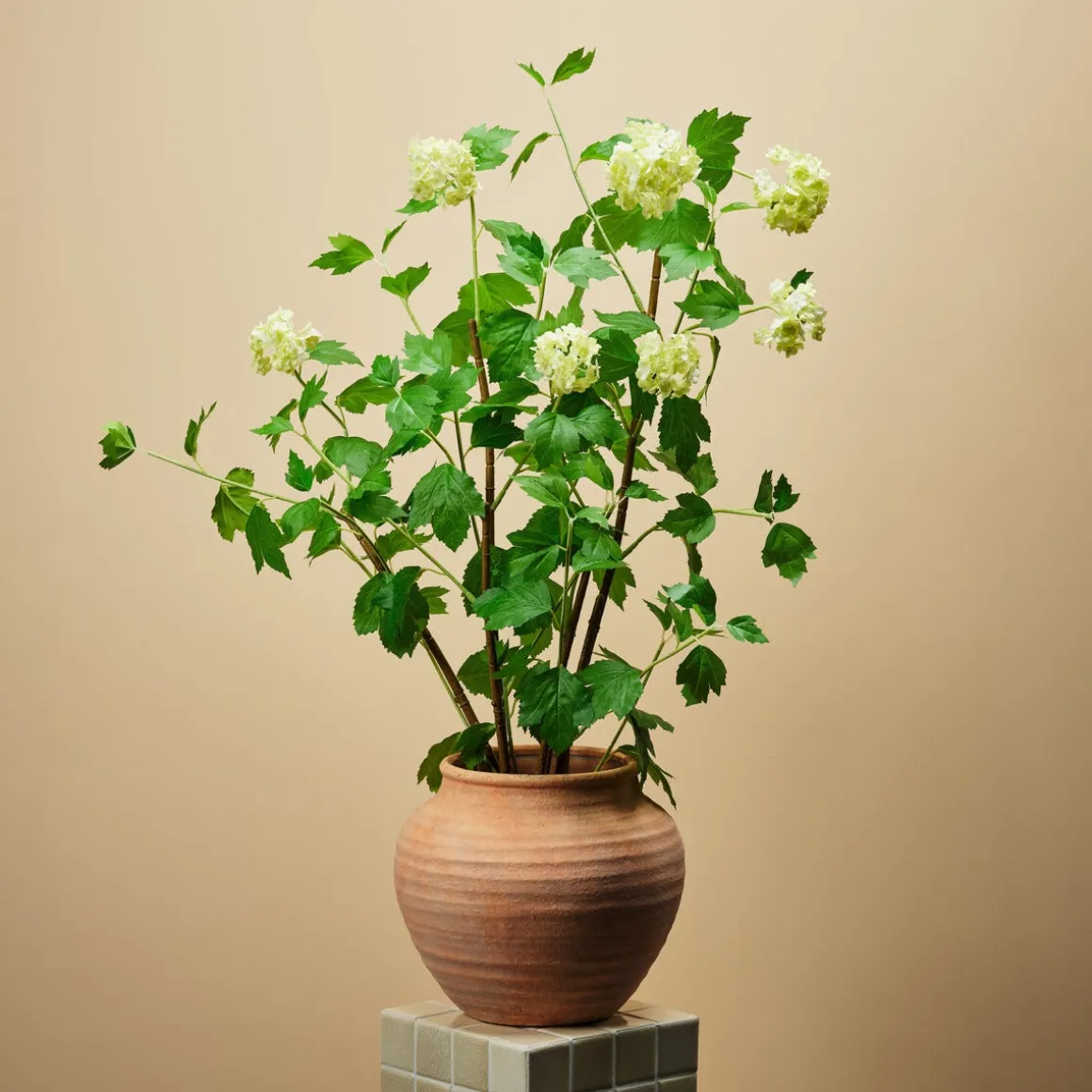 Kunstig hagehortensia, hvit, 98 cm