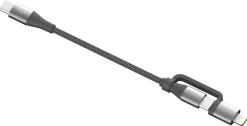 Ladekabel 2-i-1 USB-C og Lightning, 1,2 m