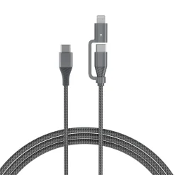 Ladekabel 2-i-1 USB-C og Lightning, 1,2 m
