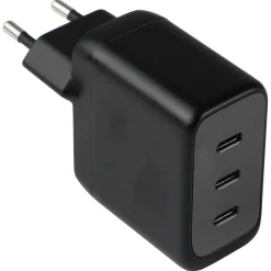 Lader USB-C 3 porter GaN 70 W, svart