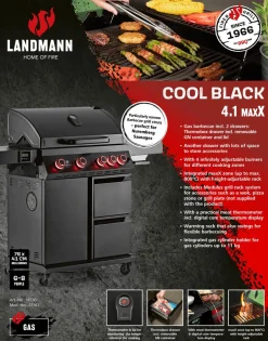 Landmann Cool Black 4.1 MaxX gassgrill 4 brennere