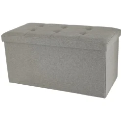 Lav sittebenk med oppbevaring, innendørs, beige, 76 x 38 x 38 cm