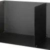 Lav vedholder med 2 rom i svart stål, til innendørs bruk, 39 x 70 cm