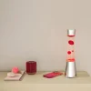Lavalampe LED rød retro, 33 cm