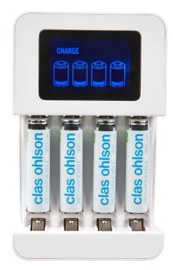 LCD batterilader med 4 x HR03