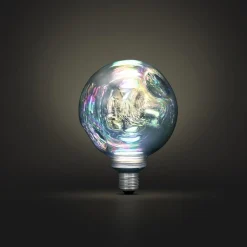 LED dekorpære E27 2 W dimbar sølv metallic, 125 mm