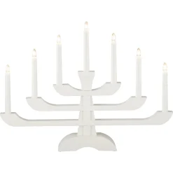 LED-adventsstake i tre 7-armet, hvit, Konstsmide, 33 cm