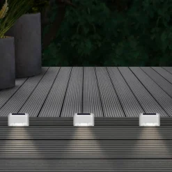 LED-lys for rekkverk solcellebelysning 3-pakning