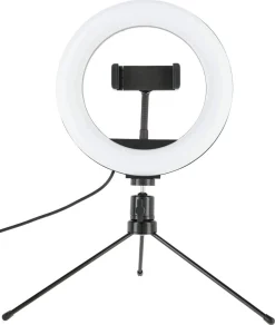 LED-ringlys med tripod til mobil, 8 tommer