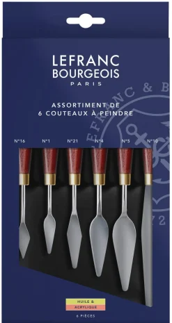 Lefranc & Bourgeois maler- og palettkniver, 6-pk