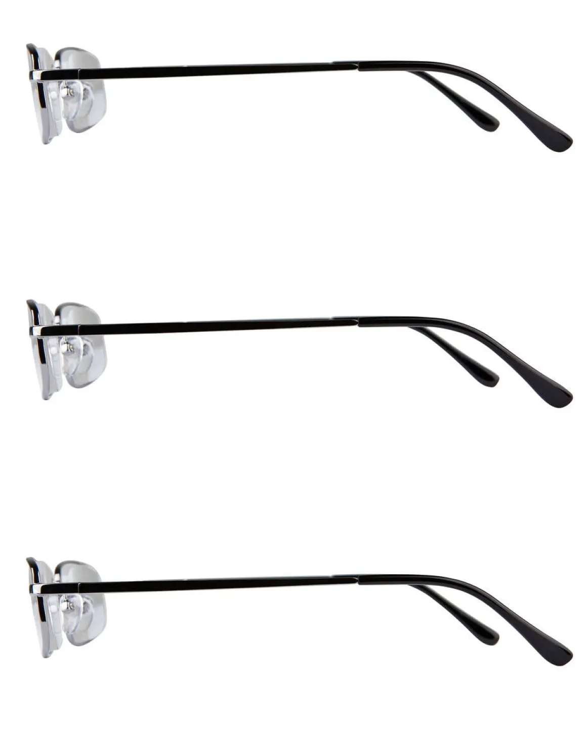 Lesebriller, metall, 3-pack