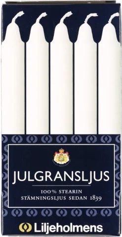 Liljeholmens juletrelys i stearin, 20 stk/pk