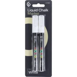 Liquid Chalk krittpenn hvit, 2-pakning