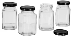 Liten glasskrukke med skrulokk 290 ml, 4-pakning