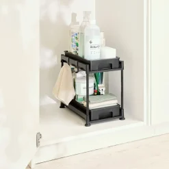 Liten oppbevaringshylle med 2 skuffer, (38,5 x 21,5 x 31 cm)