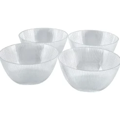 Liten plastskål, transparent, 15 cm, 4-pakning