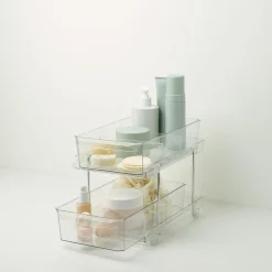 Liten oppbevaringshylle med 2 skuffer, 23 x 31,7 x 18,8 cm