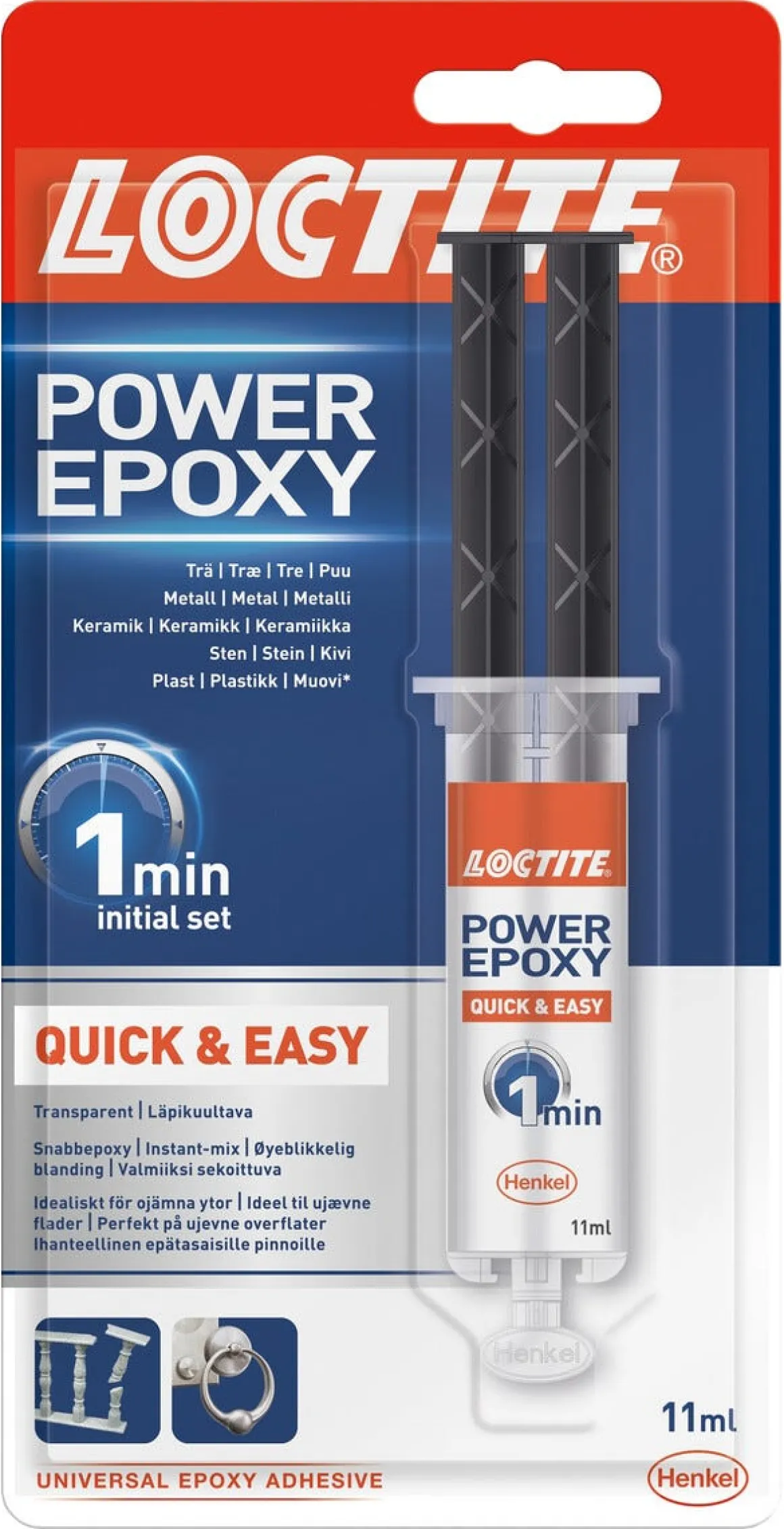 Loctite Power Epoxy lim 1 min, 11 ml