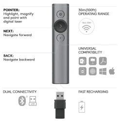 Logitech Spotlight Presentation Remote, trådløs fjernkontroll