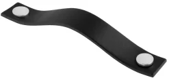 Lærhåndtak Levanto svart, 158 mm