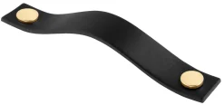 Lærhåndtak Levanto svart, 158 mm