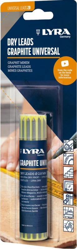 Lyra Dry Graphite reservestift, 12-pk