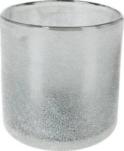 Lyslykt i frostet glass, grå