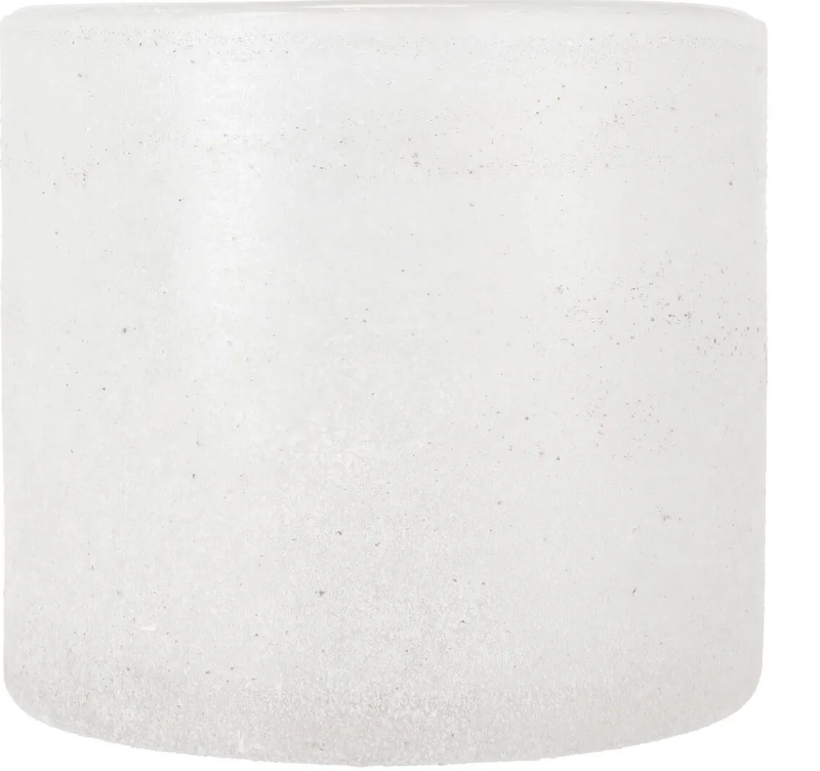 Lyslykt i frostet glass, hvit