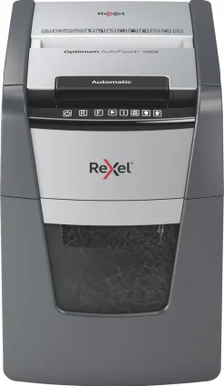 Makulator Rexel Optimum AutoFeed+ 100X, krysstrimling