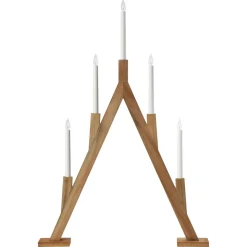 Markslöjd Bjurfors adventsstake i tre 5 LED, 76,5 cm