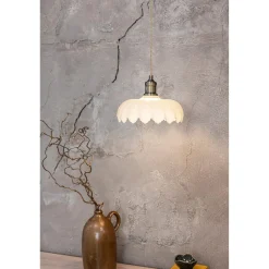 Markslöjd Kurage taklampe glass og antikk messing-look