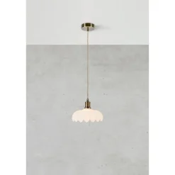 Markslöjd Kurage taklampe glass og antikk messing-look