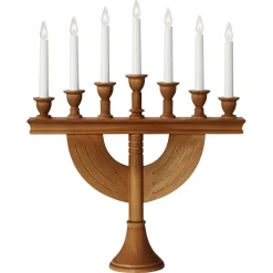 Markslöjd Torpa adventsstake i tre 7 LED brunbeiset 53 cm