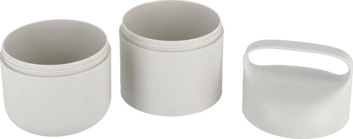 Matboks med 2 rom, 600 + 500 ml, plast, beige