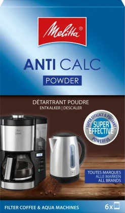 Melitta Anti Calc Powder avkalkingsmiddel, 6 x 20 gram