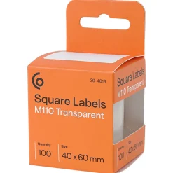 M110-etiketter, transparente, 40 × 60 mm, 100-pakning