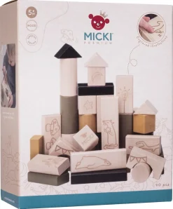Micki Premium byggeklosser i tre, 40-pakning, fra 5 måneder