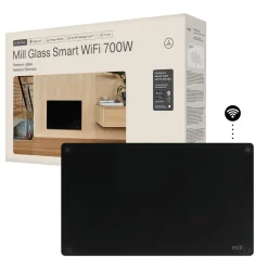 Mill Glass Smart wifi-varmeovn Gen. 4, svart, 700 W