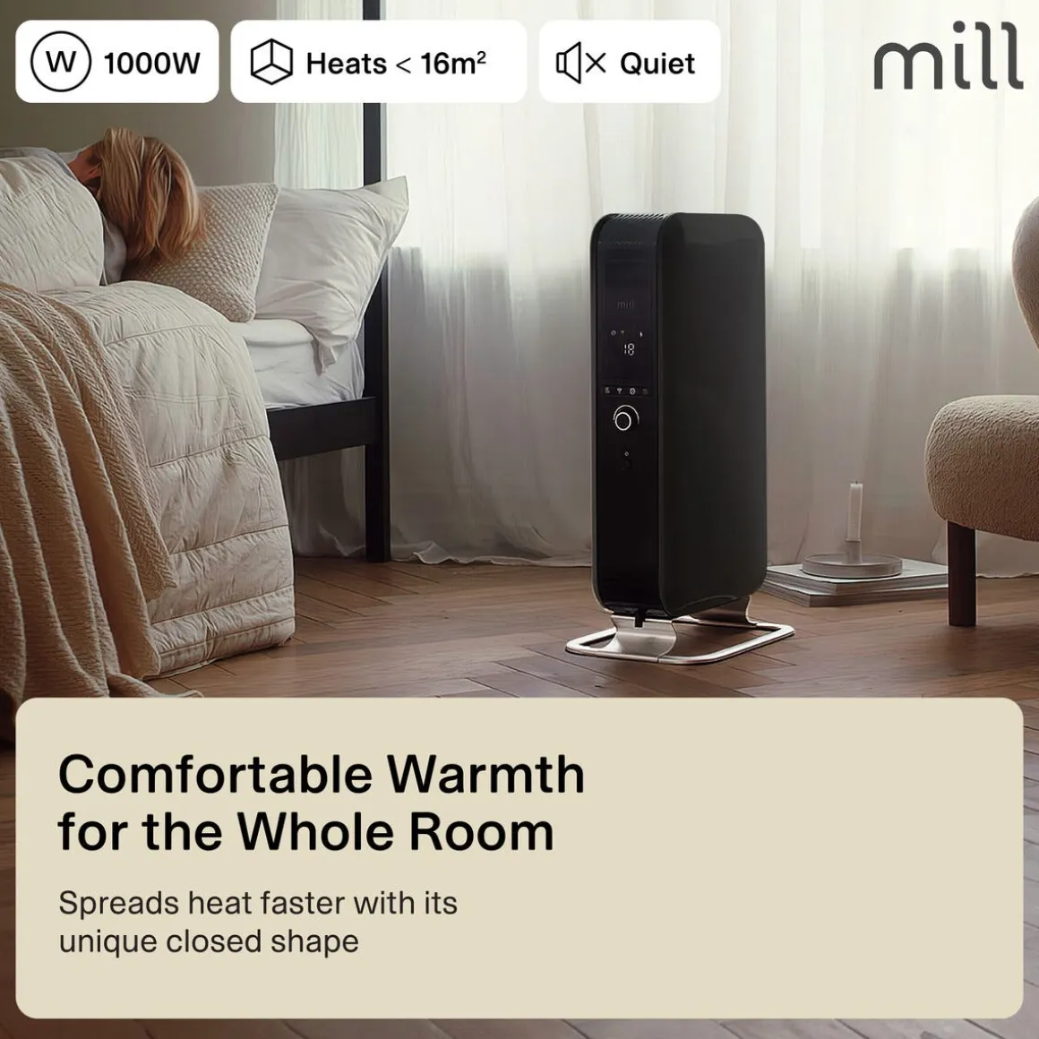 Mill Gentle Air oljefylt ovn 1000 W