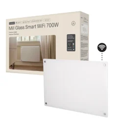 Mill Glass Smart wifi-varmeovn Gen. 4, hvit, 700 W