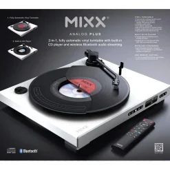 MIXX Analog Plus platespiller Bluetooth, CD-spiller