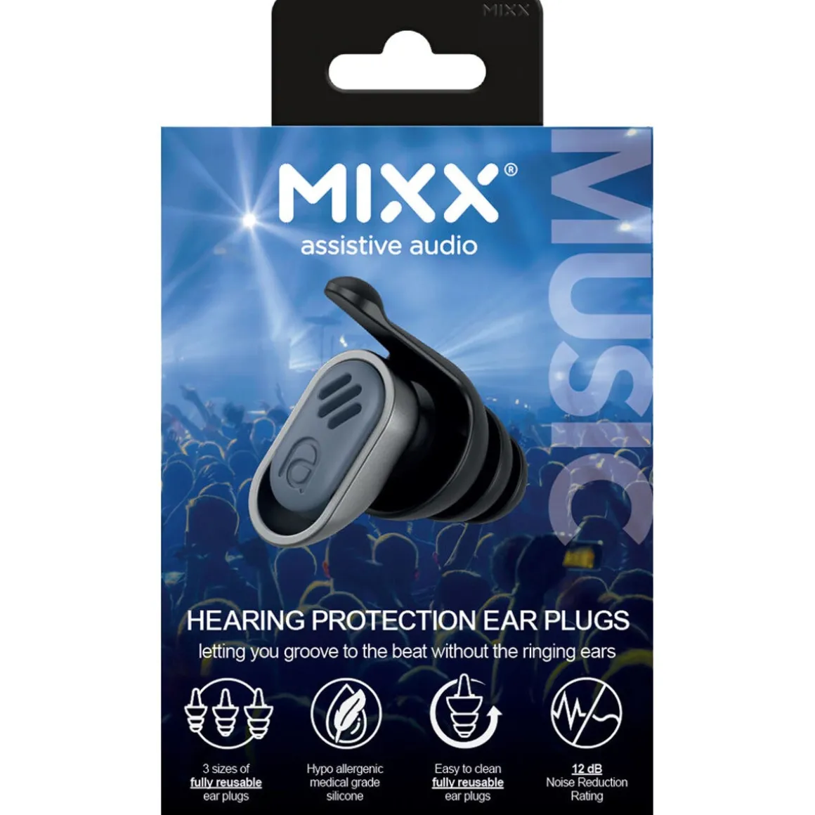 Mixx Music ørepropper silikon for konsert, 21 dB